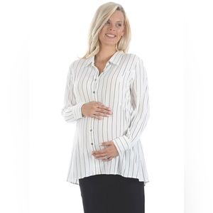 White Maternity Work Shirt from Angel Maternity - Size S